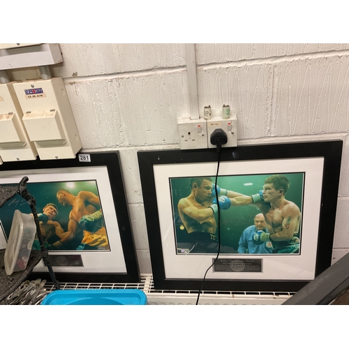 281 - 2 x framed signed Ricky Hatton pictures