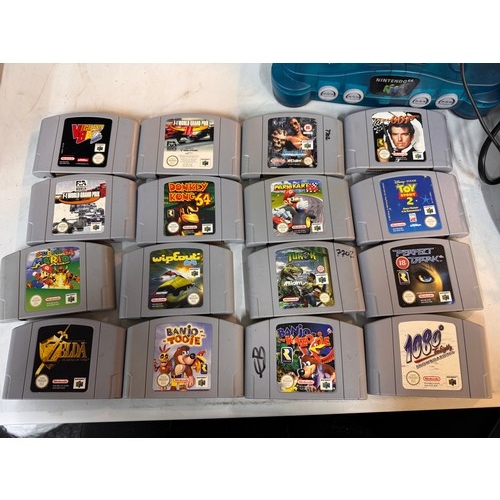 187 - N64, with large quantity games and controller and accessories - untested