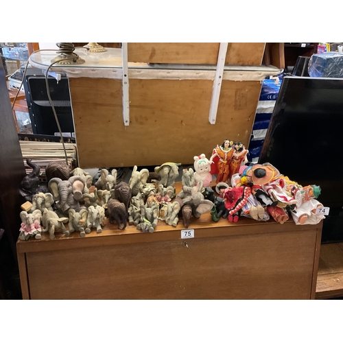 74 - Large quantity elephant ornaments etc