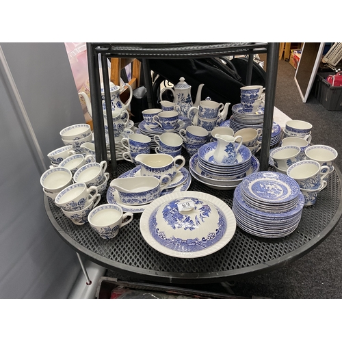 99 - Qty Old willow & other blue & white china