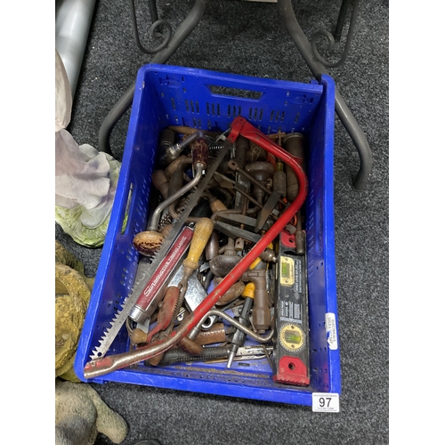 97 - Box of vintage & other tools