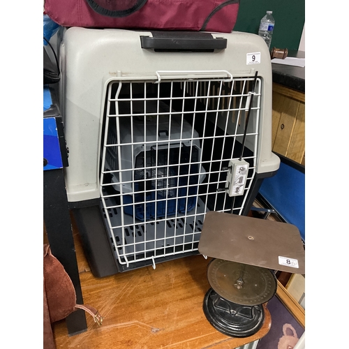 9 - Large dog crate on wheels