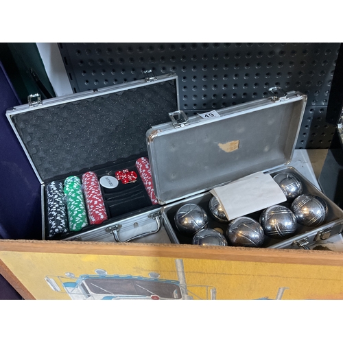 49 - Poker set & garden boules