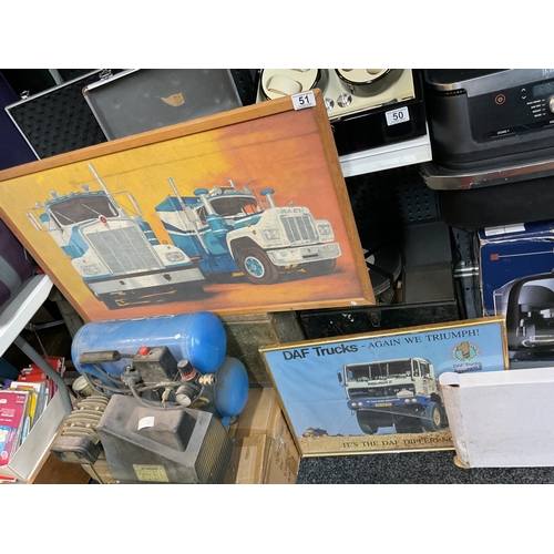 51 - 2 Framed truck pictures