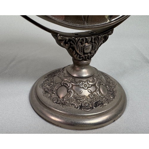 1 - Vintage Style Silver-Tone Vanity Set with Butterfly Repoussé Detail  Elegant four-piece set includin... 