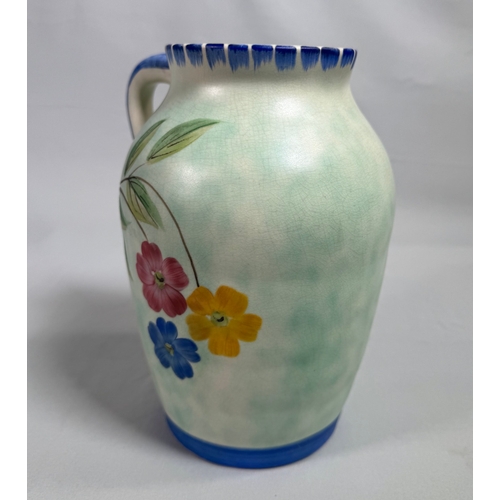 2 - Beswick Art Deco Style Floral Jug Vase 1980s England  Hand-painted floral jug with pastel glaze and ... 