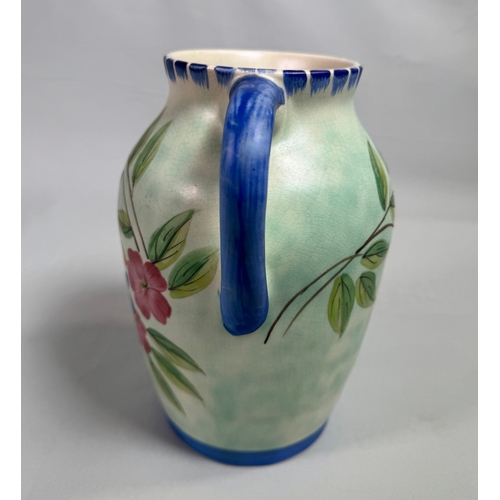 2 - Beswick Art Deco Style Floral Jug Vase 1980s England  Hand-painted floral jug with pastel glaze and ... 