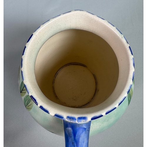 2 - Beswick Art Deco Style Floral Jug Vase 1980s England  Hand-painted floral jug with pastel glaze and ... 