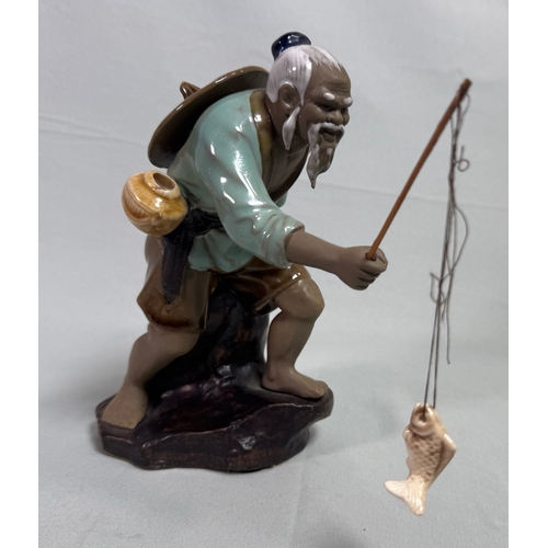 6 - Mixed Decorative Figurines inc. Lladro‑style Fisherman, Horse, Dog & Ceramics  Assorted figures and ... 