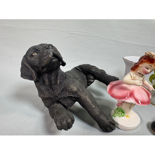 6 - Mixed Decorative Figurines inc. Lladro‑style Fisherman, Horse, Dog & Ceramics  Assorted figures and ... 