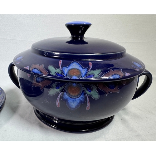 11 - Denby Baroque Blue Stoneware Serving Set Tureen Lid Platter & Dish  Handcrafted Denby set. Good cond... 