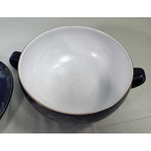 11 - Denby Baroque Blue Stoneware Serving Set Tureen Lid Platter & Dish  Handcrafted Denby set. Good cond... 