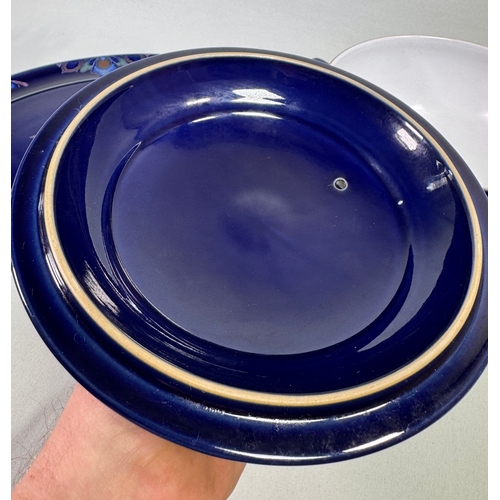 11 - Denby Baroque Blue Stoneware Serving Set Tureen Lid Platter & Dish  Handcrafted Denby set. Good cond... 