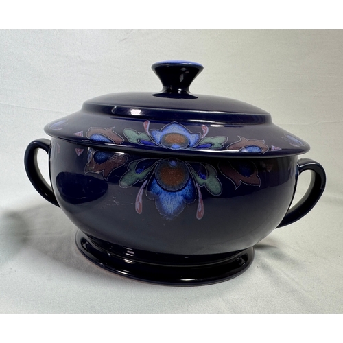 11 - Denby Baroque Blue Stoneware Serving Set Tureen Lid Platter & Dish  Handcrafted Denby set. Good cond... 