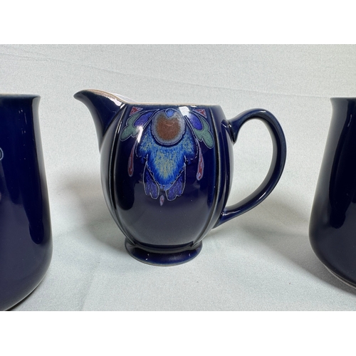 12 - Denby Baroque England Blue Floral Stoneware Coffee & Tea Set inc. Mugs & Cruet  Mixed selection; mug... 