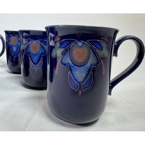 12 - Denby Baroque England Blue Floral Stoneware Coffee & Tea Set inc. Mugs & Cruet  Mixed selection; mug... 