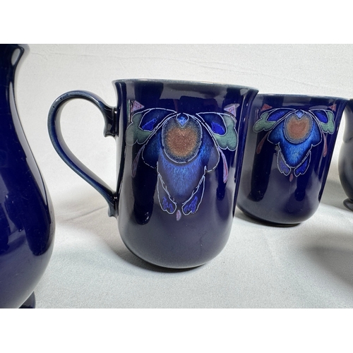 12 - Denby Baroque England Blue Floral Stoneware Coffee & Tea Set inc. Mugs & Cruet  Mixed selection; mug... 