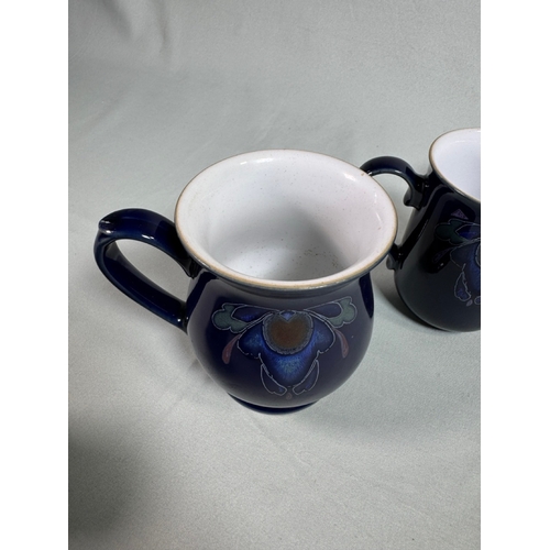 12 - Denby Baroque England Blue Floral Stoneware Coffee & Tea Set inc. Mugs & Cruet  Mixed selection; mug... 