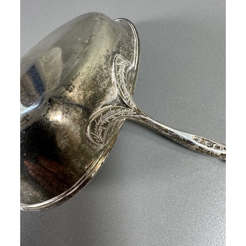 55 - Antique Silver Plated Soup Ladle with Turned Wooden Handle Hallmarked  Classic serving ladle. Fair c... 