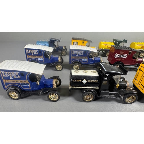 95 - Corgi advertising diecast van collection, assorted vintage lorries: Lyons Tea, Olympic Gasoline, Zeb... 