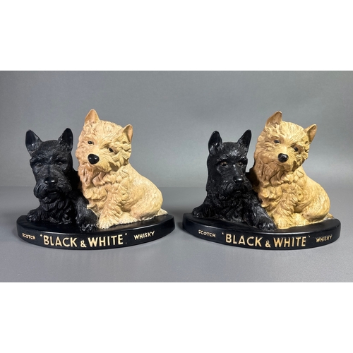 118 - Pair Black & White Scotch Whisky Scottie Dog Bookends/Figures, Shipping Available. Light wear, paint... 