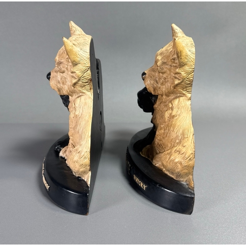 118 - Pair Black & White Scotch Whisky Scottie Dog Bookends/Figures, Shipping Available. Light wear, paint... 