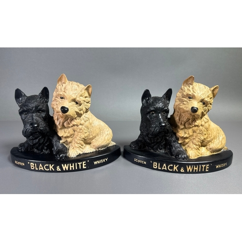 118 - Pair Black & White Scotch Whisky Scottie Dog Bookends/Figures, Shipping Available. Light wear, paint... 