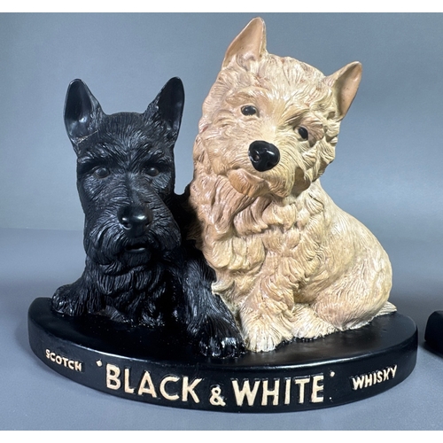 118 - Pair Black & White Scotch Whisky Scottie Dog Bookends/Figures, Shipping Available. Light wear, paint... 