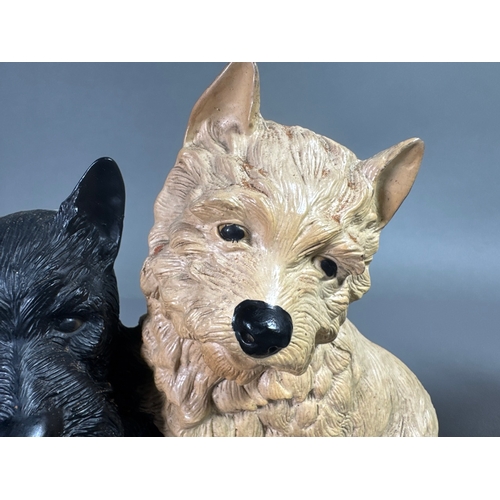 118 - Pair Black & White Scotch Whisky Scottie Dog Bookends/Figures, Shipping Available. Light wear, paint... 