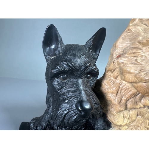 118 - Pair Black & White Scotch Whisky Scottie Dog Bookends/Figures, Shipping Available. Light wear, paint... 