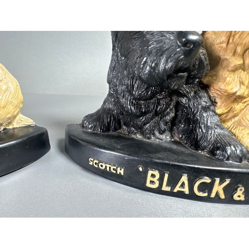 118 - Pair Black & White Scotch Whisky Scottie Dog Bookends/Figures, Shipping Available. Light wear, paint... 