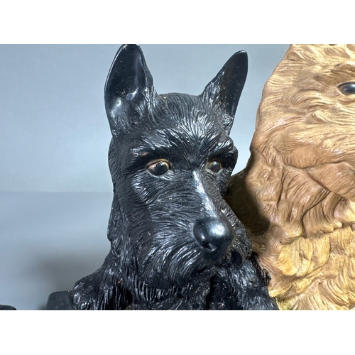 118 - Pair Black & White Scotch Whisky Scottie Dog Bookends/Figures, Shipping Available. Light wear, paint... 