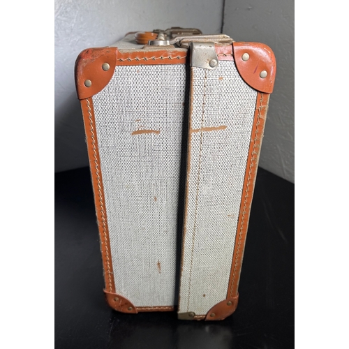 200 - Vintage Luggage Trio – Royal Albert Laundry Windsor Box, Metal Trunk & Canvas Suitcase.

Lot include... 