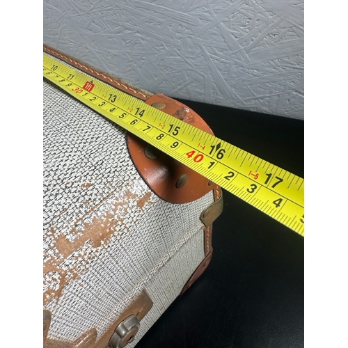 200 - Vintage Luggage Trio – Royal Albert Laundry Windsor Box, Metal Trunk & Canvas Suitcase.

Lot include... 