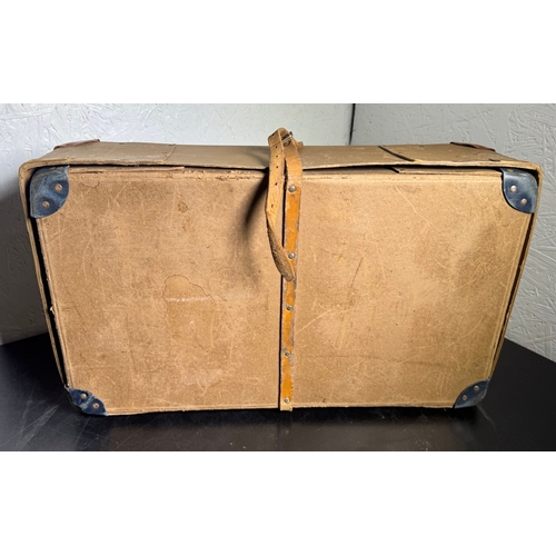 200 - Vintage Luggage Trio – Royal Albert Laundry Windsor Box, Metal Trunk & Canvas Suitcase.

Lot include... 