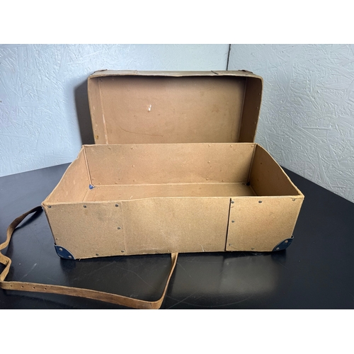 200 - Vintage Luggage Trio – Royal Albert Laundry Windsor Box, Metal Trunk & Canvas Suitcase.

Lot include... 