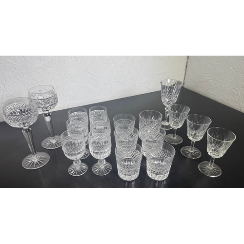 279 - Large Collection of Mixed Cut Crystal Glassware – approx 22 pieces including champagne coupes, wine ... 
