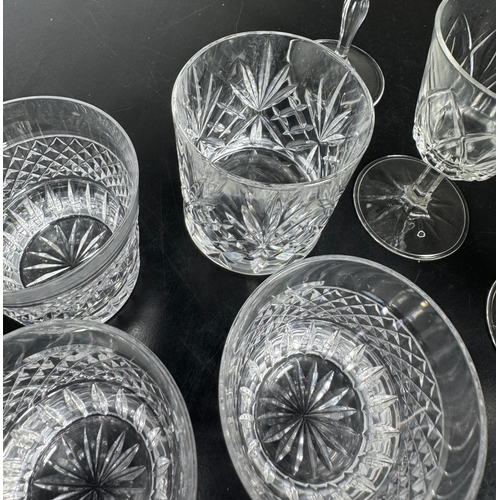 279 - Large Collection of Mixed Cut Crystal Glassware – approx 22 pieces including champagne coupes, wine ... 