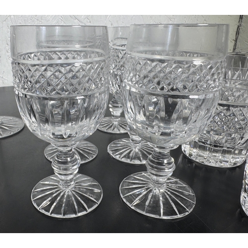 279 - Large Collection of Mixed Cut Crystal Glassware – approx 22 pieces including champagne coupes, wine ... 