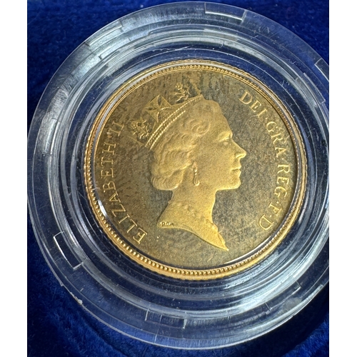 53 - 1988 Royal Mint Gold Proof Half-Sovereign – 22 Carat Gold – Boxed with Certificate of Authenticity (... 