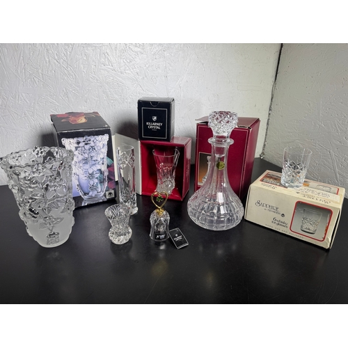357 - Collection of Crystal Glassware. Some in original boxes. Include, Original Walther Glas Vase, Killar... 