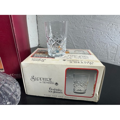 357 - Collection of Crystal Glassware. Some in original boxes. Include, Original Walther Glas Vase, Killar... 