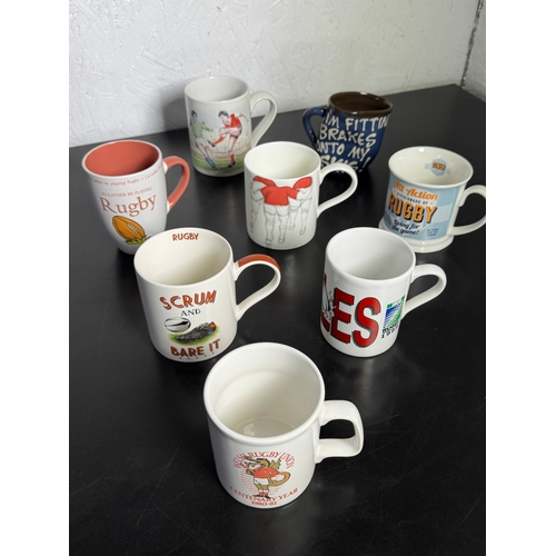 475 - A Collection Of Welsh Rugby & Sporting Mugs