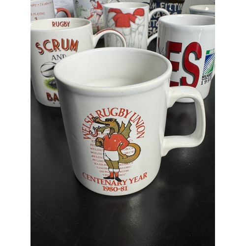 475 - A Collection Of Welsh Rugby & Sporting Mugs
