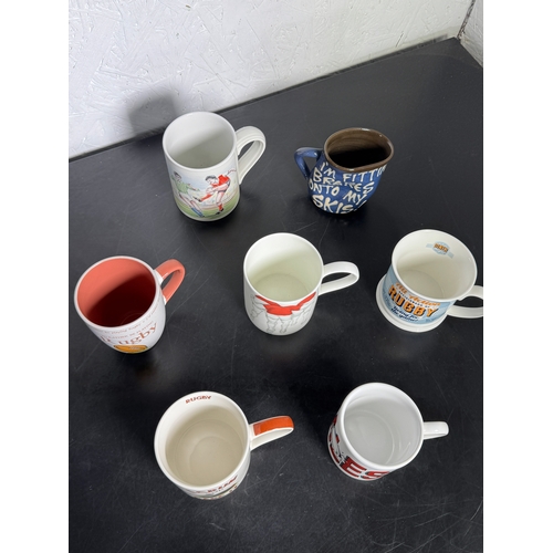 475 - A Collection Of Welsh Rugby & Sporting Mugs