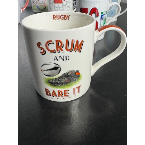 475 - A Collection Of Welsh Rugby & Sporting Mugs