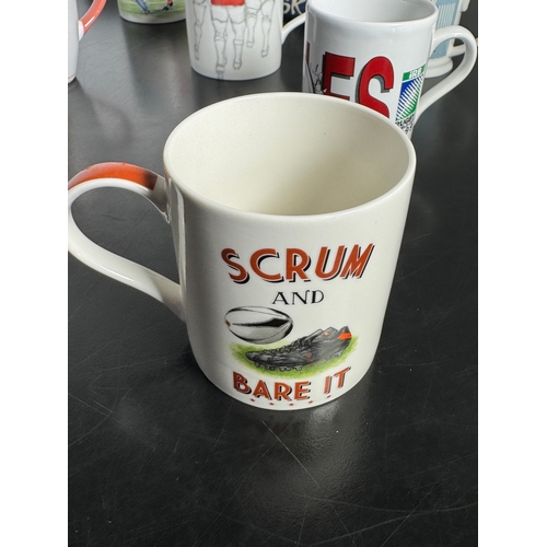 475 - A Collection Of Welsh Rugby & Sporting Mugs