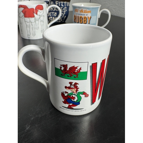 475 - A Collection Of Welsh Rugby & Sporting Mugs