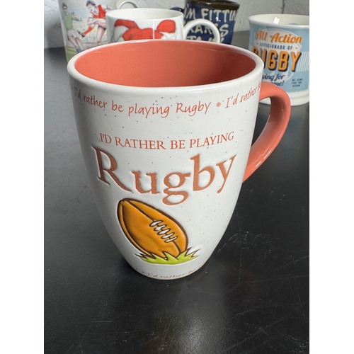 475 - A Collection Of Welsh Rugby & Sporting Mugs