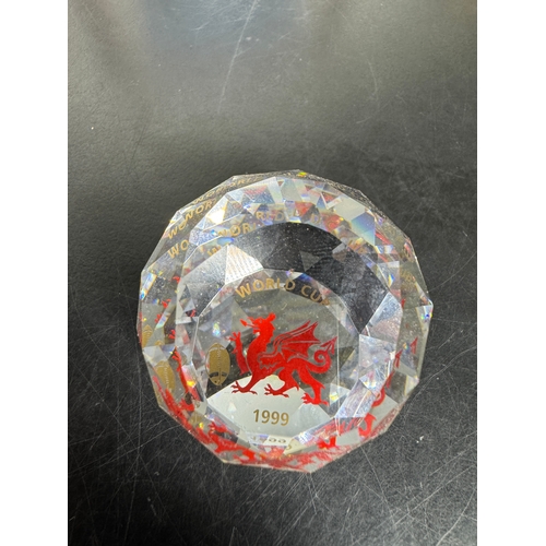 476 - A Collection Of Welsh Rugby Ornaments & A Painting Of Arms Park & Millennium Stadium by John Upton -... 